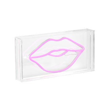 Lips Contemporary Glam Acrylic Box USB Operated LED Neon Light - JONATHAN Y
